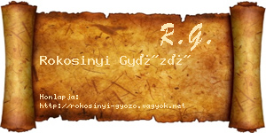 Rokosinyi Győző névjegykártya